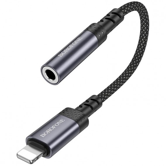 Перехідник Borofone BV24 Graceful Lightning to 3.5mm Metal grey