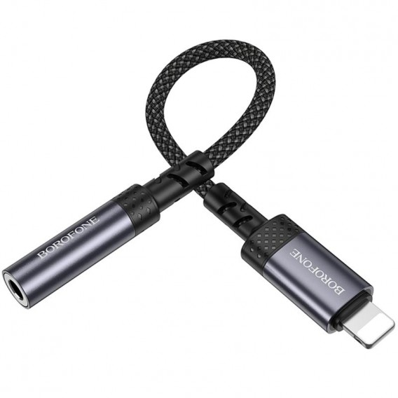 Перехідник Borofone BV24 Graceful Lightning to 3.5mm Metal grey