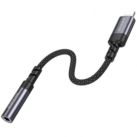 Перехідник Borofone BV24 Graceful Lightning to 3.5mm Metal grey