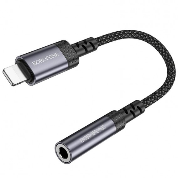 Перехідник Borofone BV24 Graceful Lightning to 3.5mm Metal grey