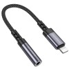 Перехідник Borofone BV24 Graceful Lightning to 3.5mm Metal grey