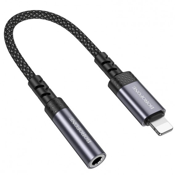 Перехідник Borofone BV24 Graceful Lightning to 3.5mm Metal grey