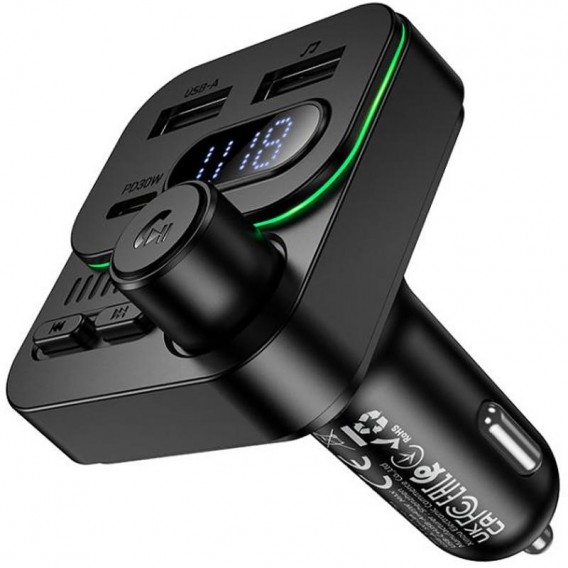 АЗП FM модулятор Borofone BC61 Ocean PD30W+QC3.0 total 45W (2USB-A/1C) Black АЗП FM модулятор Borofone BC61 Ocean PD30W+QC3.0 total 45W (2USB-A/1C) Black