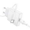 МЗП Borofone BN23 Wish PD20W (1USB-C) + кабель Type-C to Type-C White