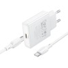 МЗП Borofone BN23 Wish PD20W (1USB-C) + кабель Type-C to Type-C White