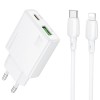 МЗП Borofone BN25 Wish PD30W+QC3.0 (1USB-A/1C) + кабель Type-C to Lightning White