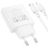 МЗП Borofone BN25 Wish PD30W+QC3.0 (1USB-A/1C) + кабель Type-C to Lightning White