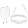 МЗП Borofone BN25 Wish PD30W+QC3.0 (1USB-A/1C) + кабель Type-C to Lightning White