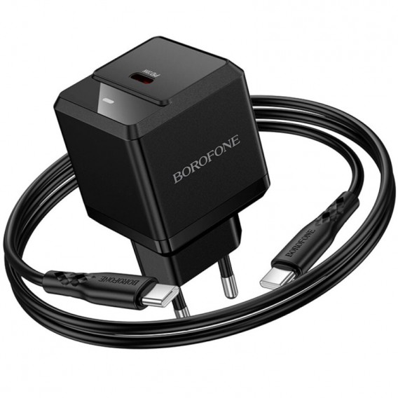 МЗП Borofone BN18 Intenso PD20W (1USB-C) + кабель Type-C to Type-C Black МЗП Borofone BN18 Intenso PD20W (1USB-C) + кабель Type-C to Type-C Black