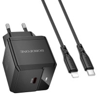 МЗП Borofone BN18 Intenso PD20W (1USB-C) + кабель Type-C to Lightning Black МЗП Borofone BN18 Intenso PD20W (1USB-C) + кабель Type-C to Lightning Black