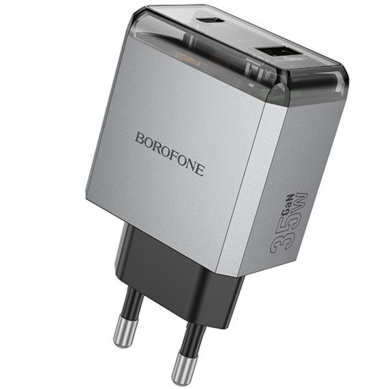 МЗП Borofone BN20 Lena PD35W+QC3.0 (1USB-A/1C) Metal gray