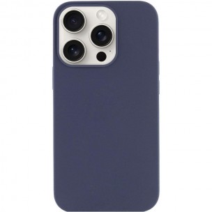 Чохол для iPhone 13 Pro Silk (AA) NO LOGO Magnetic Fit, темно-синій