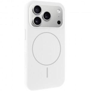 Чохол для iPhone 17 Pro Max Epik Silk Full Protective (AA) NO LOGO with Magnetic Fit, силікон, Білий / White Чохол для iPhone 17 Pro Max Epik Silk Full Protective (AA) NO LOGO with Magnetic Fit, силікон, Білий / White