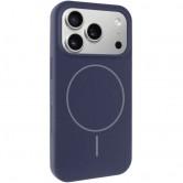 Чохол для iPhone 17 Pro Max Epik Silk Full Protective (AA) NO LOGO with Magnetic Fit, силікон, Темно-синій / Midnight blue