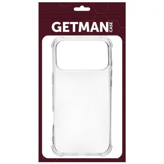 TPU чохол GETMAN Ease logo посилені кути для Apple iPhone 17 Pro / 18 Pro (6.3") Безбарвний (прозорий)