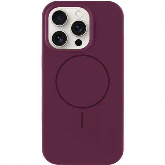 Чохол для iPhone 15 Pro Max Epik Silk Full Protective з Magnetic Fit, Бордовий / Plum