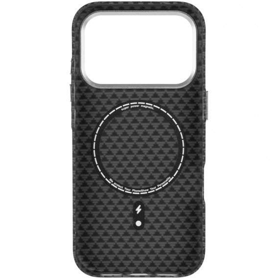 Чохол для iPhone 18 Pro / 17 Pro KVZV Triangular Pattern with Magnetic Fit, TPU + полікарбонат, Чорний / Black Чохол для iPhone 18 Pro / 17 Pro KVZV Triangular Pattern with Magnetic Fit, TPU + полікарбонат, Чорний / Black