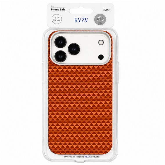 Чохол TPU+PC KVZV Triangular Pattern with Magnetic Fit для Apple iPhone 17 Pro / 18 Pro (6.3") Orange Чохол TPU+PC KVZV Triangular Pattern with Magnetic Fit для Apple iPhone 17 Pro / 18 Pro (6.3") Orange