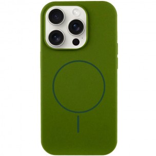 Чохол для iPhone 14 Pro Max Epik Silk Full Protective (AA) NO LOGO with Magnetic Fit, силікон, Зелений / Dark Olive