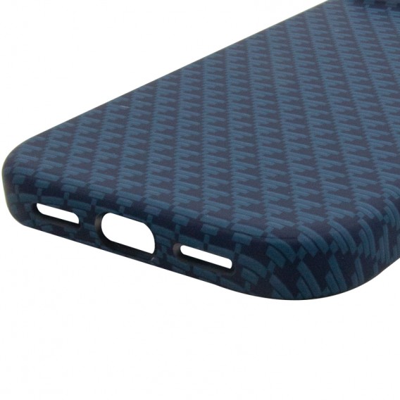 Чохол для iPhone 16 Pro Max KVZV Triangular Pattern with Magnetic Fit - Синій / Blue Чохол для iPhone 16 Pro Max KVZV Triangular Pattern with Magnetic Fit - Синій / Blue