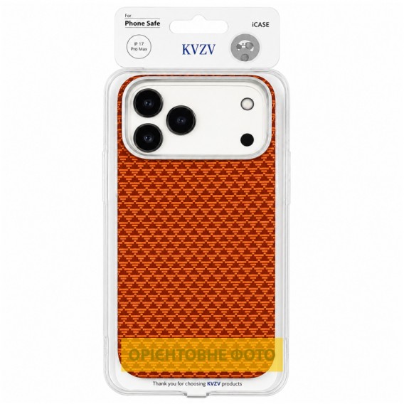 Чохол TPU+PC KVZV Triangular Pattern with Magnetic Fit для Apple iPhone 16 Pro Max (6.9") Orange Чохол TPU+PC KVZV Triangular Pattern with Magnetic Fit для Apple iPhone 16 Pro Max (6.9") Orange