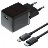 СЗУ Baseus Palm Fast Charger 20W (1USB-C) + кабель Type-C to Lightning (E01164) Cluster Black