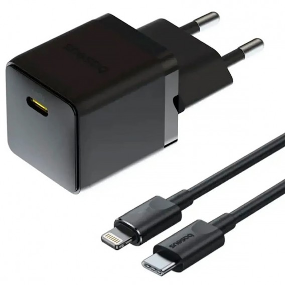 МЗП Baseus Palm Fast Charger 20W (1USB-C) + кабель Type-C to Lightning (E01164) Cluster Black