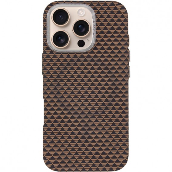Чохол для iPhone 16 Pro KVZV Triangular Pattern with Magnetic Fit, TPU + полікарбонат, Хакі / Khaki Чохол для iPhone 16 Pro KVZV Triangular Pattern with Magnetic Fit, TPU + полікарбонат, Хакі / Khaki