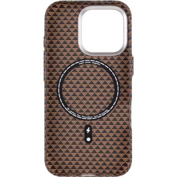 Чохол для iPhone 16 Pro KVZV Triangular Pattern with Magnetic Fit, TPU + полікарбонат, Хакі / Khaki Чохол для iPhone 16 Pro KVZV Triangular Pattern with Magnetic Fit, TPU + полікарбонат, Хакі / Khaki