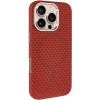 Чохол для iPhone 16 Pro KVZV Triangular Pattern with Magnetic Fit, TPU + полікарбонат, Червоний / Red