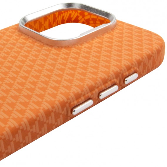 Чохол для iPhone 16 Pro KVZV Triangular Pattern with Magnetic Fit, TPU + полікарбонат, Помаранчевий / Orange Чохол для iPhone 16 Pro KVZV Triangular Pattern with Magnetic Fit, TPU + полікарбонат, Помаранчевий / Orange