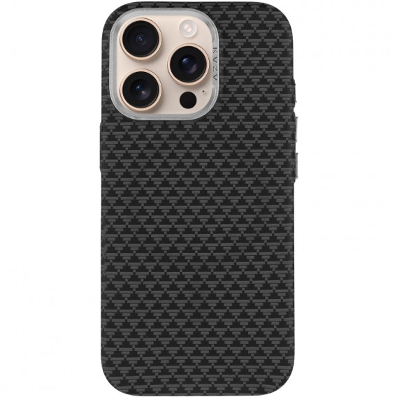 Чохол для iPhone 15 Pro Max KVZV Triangular Pattern with Magnetic Fit, Чорний / Black