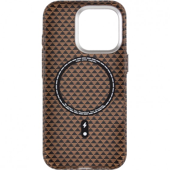 Чохол для iPhone 15 Pro Max KVZV Triangular Pattern with Magnetic Fit, Хакі / Khaki