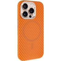 Чехол для iPhone 15 Pro KVZV Triangular Pattern with Magnetic Fit, ТПУ + поликарбонат, Оранжевый / Orange