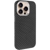 Чохол для iPhone 15 Pro KVZV Triangular Pattern with Magnetic Fit, TPU + полікарбонат, Чорний / Black