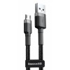 Дата кабель Baseus Cafule USB to MicroUSB Cable 1.5A (2m) (CAMKLF-C) Серый / Черный