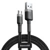 Дата кабель Baseus Cafule USB to MicroUSB Cable 1.5A (2m) (CAMKLF-C) Серый / Черный