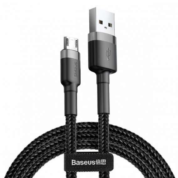 Дата кабель Baseus Cafule USB to MicroUSB Cable 1.5A (2m) (CAMKLF-C) Серый / Черный Дата кабель Baseus Cafule USB to MicroUSB Cable 1.5A (2m) (CAMKLF-C) Серый / Черный