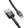 Дата кабель Baseus Cafule USB to MicroUSB Cable 1.5A (2m) (CAMKLF-C) Серый / Черный