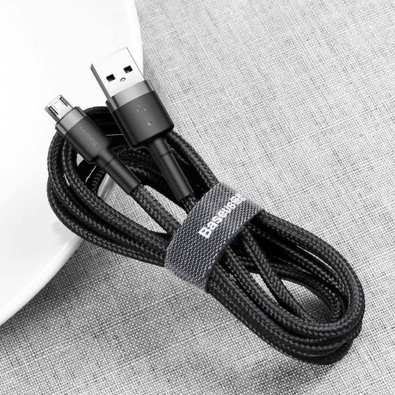 Дата кабель Baseus Cafule USB to MicroUSB Cable 1.5A (2m) (CAMKLF-C) Серый / Черный Дата кабель Baseus Cafule USB to MicroUSB Cable 1.5A (2m) (CAMKLF-C) Серый / Черный