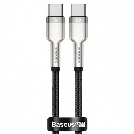 Дата кабель Baseus Cafule Metal Type-C to Type-C 100W (2m) (CATJK-D) Черный