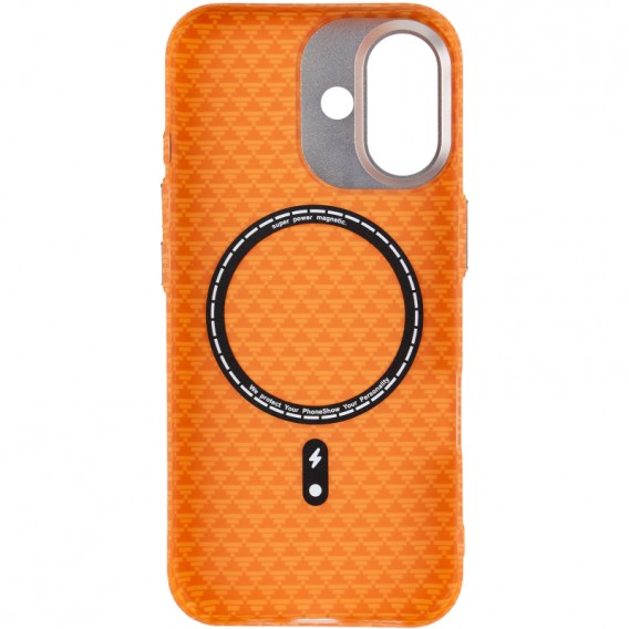 Чохол для iPhone 17 KVZV Triangular Pattern with Magnetic Fit - Помаранчевий / Orange Чохол для iPhone 17 KVZV Triangular Pattern with Magnetic Fit - Помаранчевий / Orange