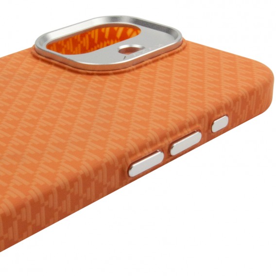 Чохол для iPhone 17 KVZV Triangular Pattern with Magnetic Fit - Помаранчевий / Orange Чохол для iPhone 17 KVZV Triangular Pattern with Magnetic Fit - Помаранчевий / Orange