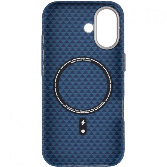 Чохол для iPhone 17 KVZV Triangular Pattern with Magnetic Fit - Синій / Blue Чохол для iPhone 17 KVZV Triangular Pattern with Magnetic Fit - Синій / Blue