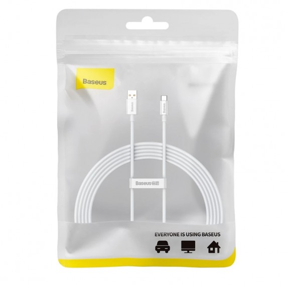 Дата кабель Baseus Superior Series Fast Charging USB to Type-C 100W (2m) (P10320102214) Moon White Дата кабель Baseus Superior Series Fast Charging USB to Type-C 100W (2m) (P10320102214) Moon White