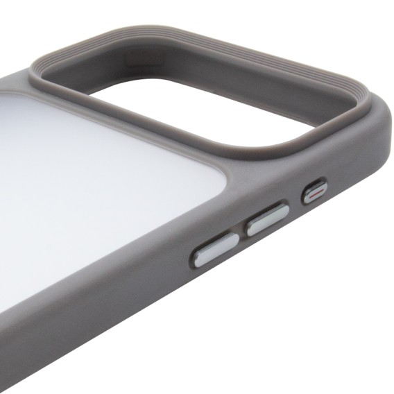 TPU+PC чохол Metal Buttons для Apple iPhone 18 Pro / 17 Pro (6.3") Сірий / Grey