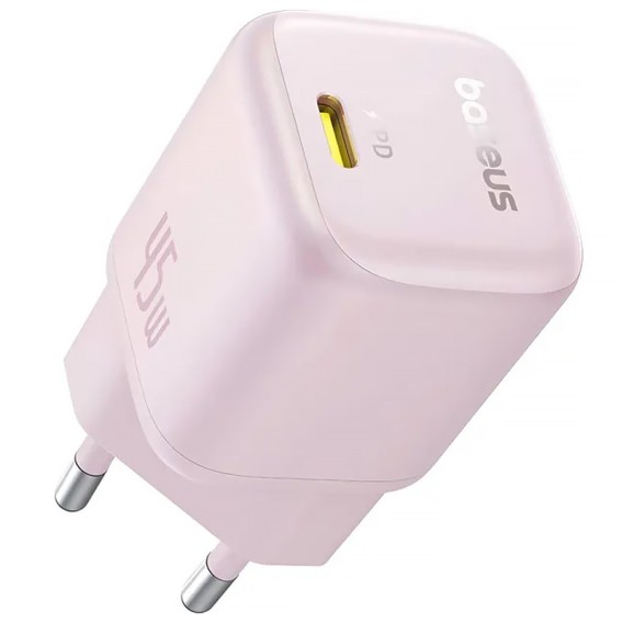 МЗП Baseus PicoGo GaN Fast Charger PD45W (1USB-C) (P10176800) Baby Pink МЗП Baseus PicoGo GaN Fast Charger PD45W (1USB-C) (P10176800) Baby Pink