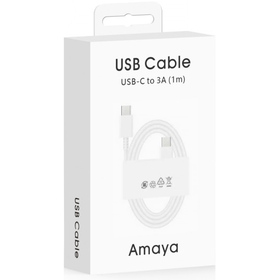 Дата кабель Amaya SD10CC Type-C to Type-C 5A (1m) White