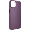 Кожаный чехол Leather Case (AA Plus) with Magnetic Fit для Apple iPhone 14 (6.1") Dark Cherry