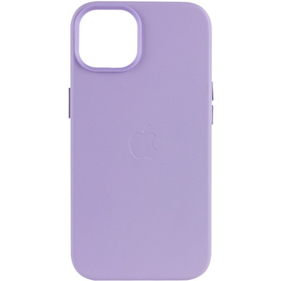 Шкіряний чохол Leather Case (AA Plus) with Magnetic Fit для Apple iPhone 14 (6.1") Elegant purple